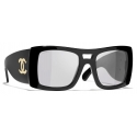 Chanel - Occhiali da Sole Quadrati - Nero Grigio - Chanel Eyewear