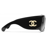 Chanel - Occhiali da Sole Quadrati - Nero Grigio - Chanel Eyewear