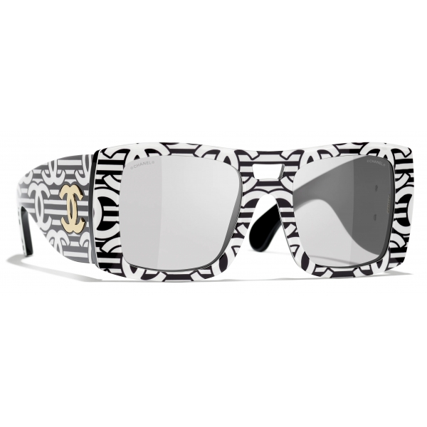 Chanel - Square Sunglasses - Black White Gray - Chanel Eyewear