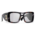 Chanel - Occhiali da Sole Quadrati - Nero Multicolore Grigio - Chanel Eyewear