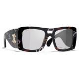 Chanel - Square Sunglasses - Black Multicolor Gray - Chanel Eyewear