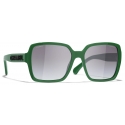 Chanel - Occhiali da Sole Quadrati - Grigio Verde - Chanel Eyewear