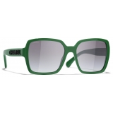 Chanel - Occhiali da Sole Quadrati - Grigio Verde - Chanel Eyewear