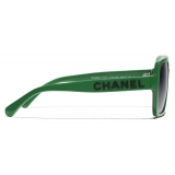 Chanel - Occhiali da Sole Quadrati - Grigio Verde - Chanel Eyewear