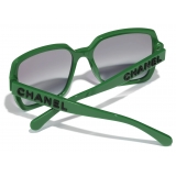 Chanel - Occhiali da Sole Quadrati - Grigio Verde - Chanel Eyewear