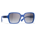 Chanel - Occhiali da Sole Quadrati - Blu Grigio - Chanel Eyewear