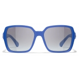 Chanel - Occhiali da Sole Quadrati - Blu Grigio - Chanel Eyewear