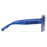 Chanel - Occhiali da Sole Quadrati - Blu Grigio - Chanel Eyewear