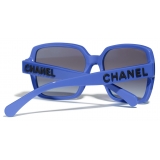 Chanel - Occhiali da Sole Quadrati - Blu Grigio - Chanel Eyewear