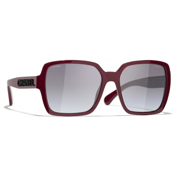Chanel - Square Sunglasses - Burgundy Gray - Chanel Eyewear
