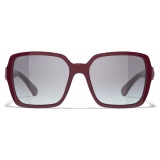 Chanel - Square Sunglasses - Burgundy Gray - Chanel Eyewear