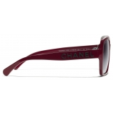 Chanel - Square Sunglasses - Burgundy Gray - Chanel Eyewear