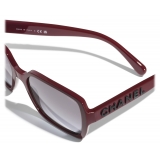 Chanel - Square Sunglasses - Burgundy Gray - Chanel Eyewear