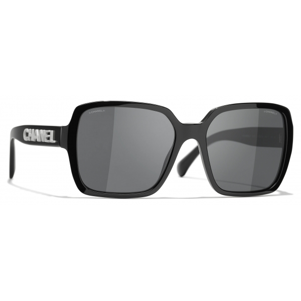 Chanel - Occhiali da Sole Quadrati - Nero Grigio - Chanel Eyewear