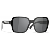 Chanel - Occhiali da Sole Quadrati - Nero Grigio - Chanel Eyewear