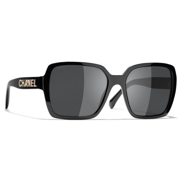 Chanel - Occhiali da Sole Quadrati - Nero Grigio - Chanel Eyewear