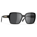 Chanel - Occhiali da Sole Quadrati - Nero Grigio - Chanel Eyewear