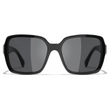 Chanel - Occhiali da Sole Quadrati - Nero Grigio - Chanel Eyewear