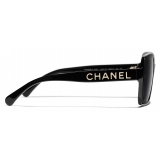 Chanel - Occhiali da Sole Quadrati - Nero Grigio - Chanel Eyewear