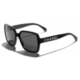 Chanel - Occhiali da Sole Quadrati - Nero Grigio - Chanel Eyewear