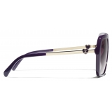 Chanel - Square Sunglasses - Purple - Chanel Eyewear