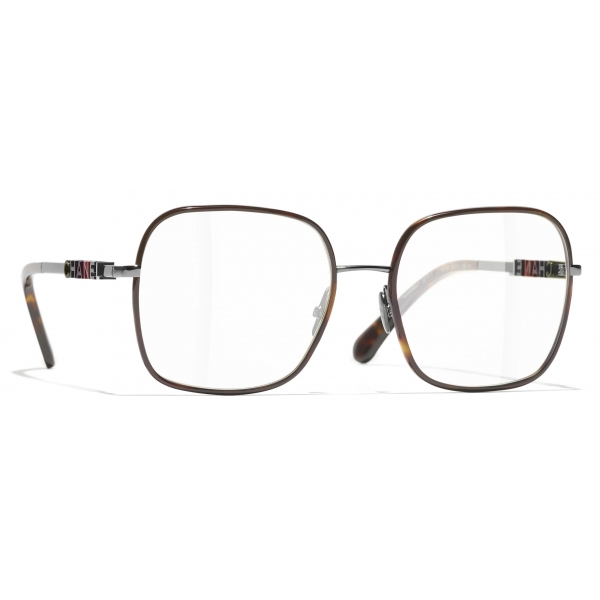 Chanel - Square Optical Glasses - Dark Silver Dark Tortoise - Chanel Eyewear