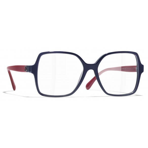 Chanel - Square Optical Glasses - Navy Blue Burgundy - Chanel Eyewear