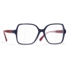 Chanel - Occhiali da Vista Quadrati - Blu Marine Borgogna - Chanel Eyewear