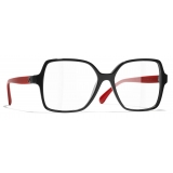 Chanel - Square Optical Glasses - Black Red - Chanel Eyewear