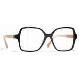 Chanel - Square Optical Glasses - Black Beige - Chanel Eyewear