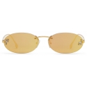 Fendi - Fendi First Crystal - Occhiali da Sole Ovale - Oro - Occhiali da Sole - Fendi Eyewear