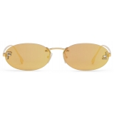 Fendi - Fendi First Crystal - Occhiali da Sole Ovale - Oro - Occhiali da Sole - Fendi Eyewear