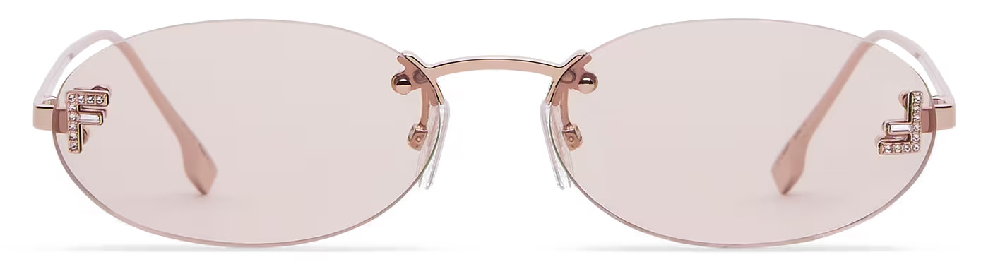 Fendi Fendi First Crystal Oval Sunglasses Pink Sunglasses Fendi Eyewear Avvenice