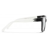 Chanel - Square Optical Glasses - Black White - Chanel Eyewear