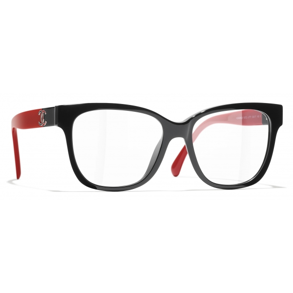 Chanel - Square Optical Glasses - Black Red - Chanel Eyewear