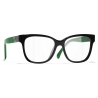 Chanel - Occhiali da Vista Quadrati - Nero Verde - Chanel Eyewear