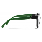 Chanel - Occhiali da Vista Quadrati - Nero Verde - Chanel Eyewear