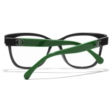 Chanel - Occhiali da Vista Quadrati - Nero Verde - Chanel Eyewear
