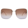 Fendi - Fendi First - Occhiali da Sole Squadrata - Oro Marrone - Occhiali da Sole - Fendi Eyewear