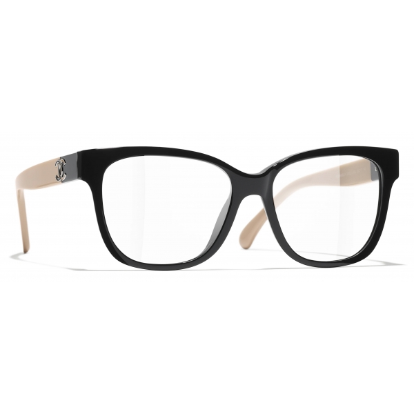 Chanel - Square Optical Glasses - Black Beige - Chanel Eyewear