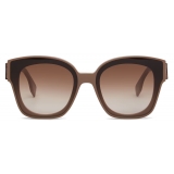 Fendi - Fendi First - Occhiali da Sole Squadrata - Tortora Grigio - Occhiali da Sole - Fendi Eyewear