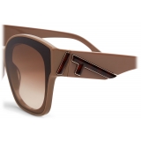 Fendi - Fendi First - Occhiali da Sole Squadrata - Tortora Grigio - Occhiali da Sole - Fendi Eyewear