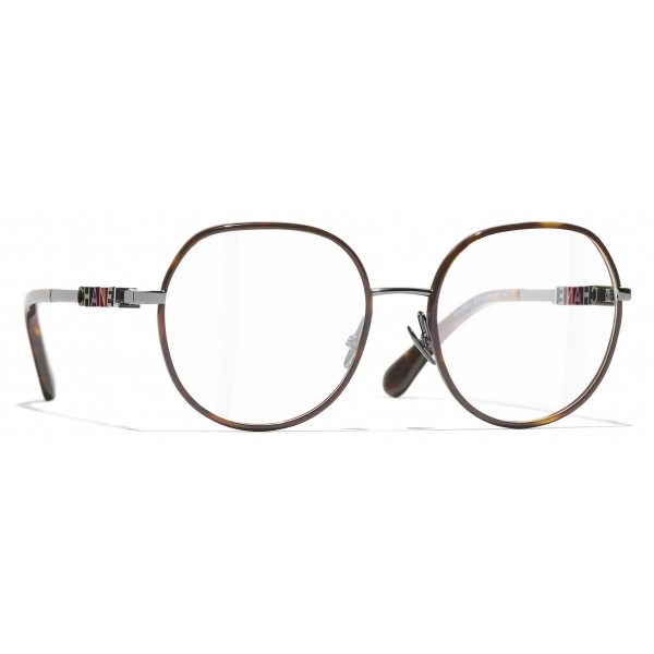 Chanel - Pantos Optical Glasses - Dark Silver Dark Tortoise - Chanel Eyewear