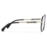 Chanel - Occhiali da Vista Pantos - Oro Chiaro Nero - Chanel Eyewear