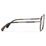 Chanel - Pantos Optical Glasses - Dark Silver Dark Tortoise - Chanel Eyewear
