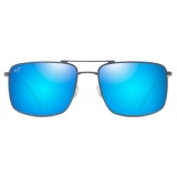 Maui Jim - Aeko - Grigio Tortora Blu - Occhiali da Sole Aviator Polarizzati - Maui Jim Eyewear