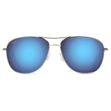 Maui Jim - Cliff House - Argento Blu - Occhiali da Sole Aviator Polarizzati - Maui Jim Eyewear