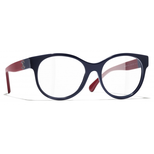 Chanel - Pantos Optical Glasses - Navy Blue Burgundy - Chanel Eyewear