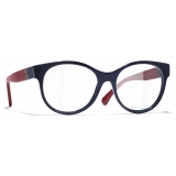 Chanel - Pantos Optical Glasses - Navy Blue Burgundy - Chanel Eyewear