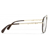 Chanel - Pilot Optical Glasses - Gold Tortoise - Chanel Eyewear